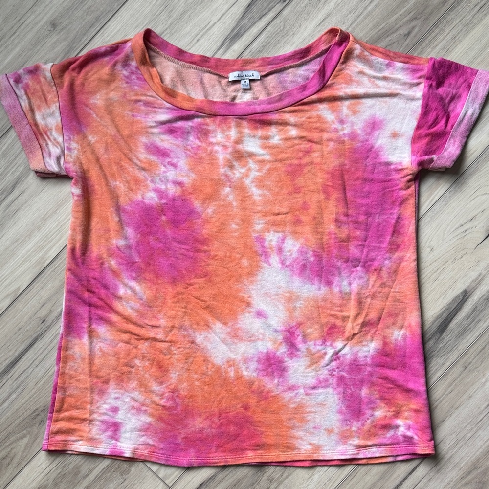White Birch Pink and Orange Tie-Dye Top